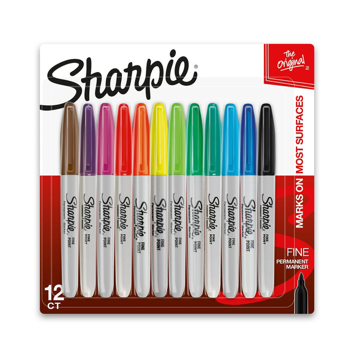 Sharpie Fine Point Permanent Markers – 12 Assorted Colors