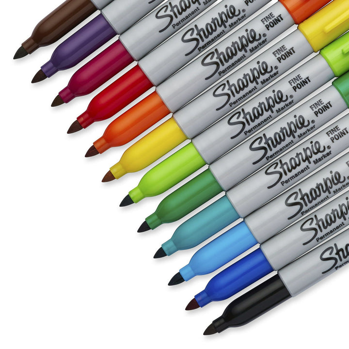 Sharpie Fine Point Permanent Markers – 12 Assorted Colors