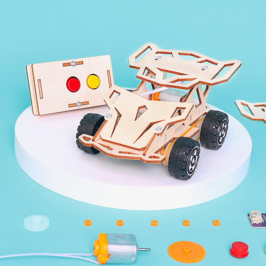 Infrared Remote-Controlled Car DIY Kit – STEM Educational Toy