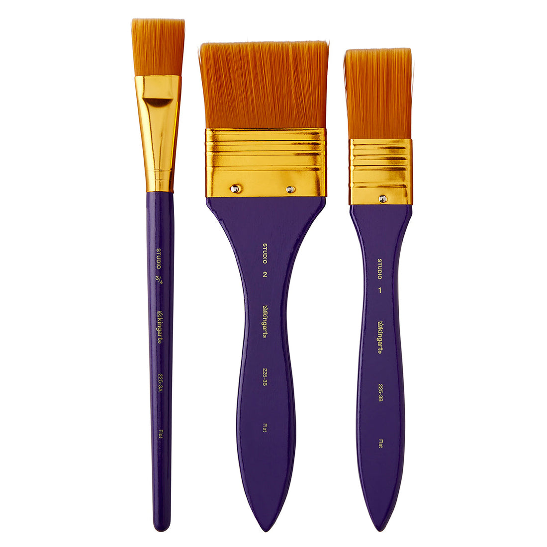 Studio Golden Nylon Brush Set - 3 Pieces
