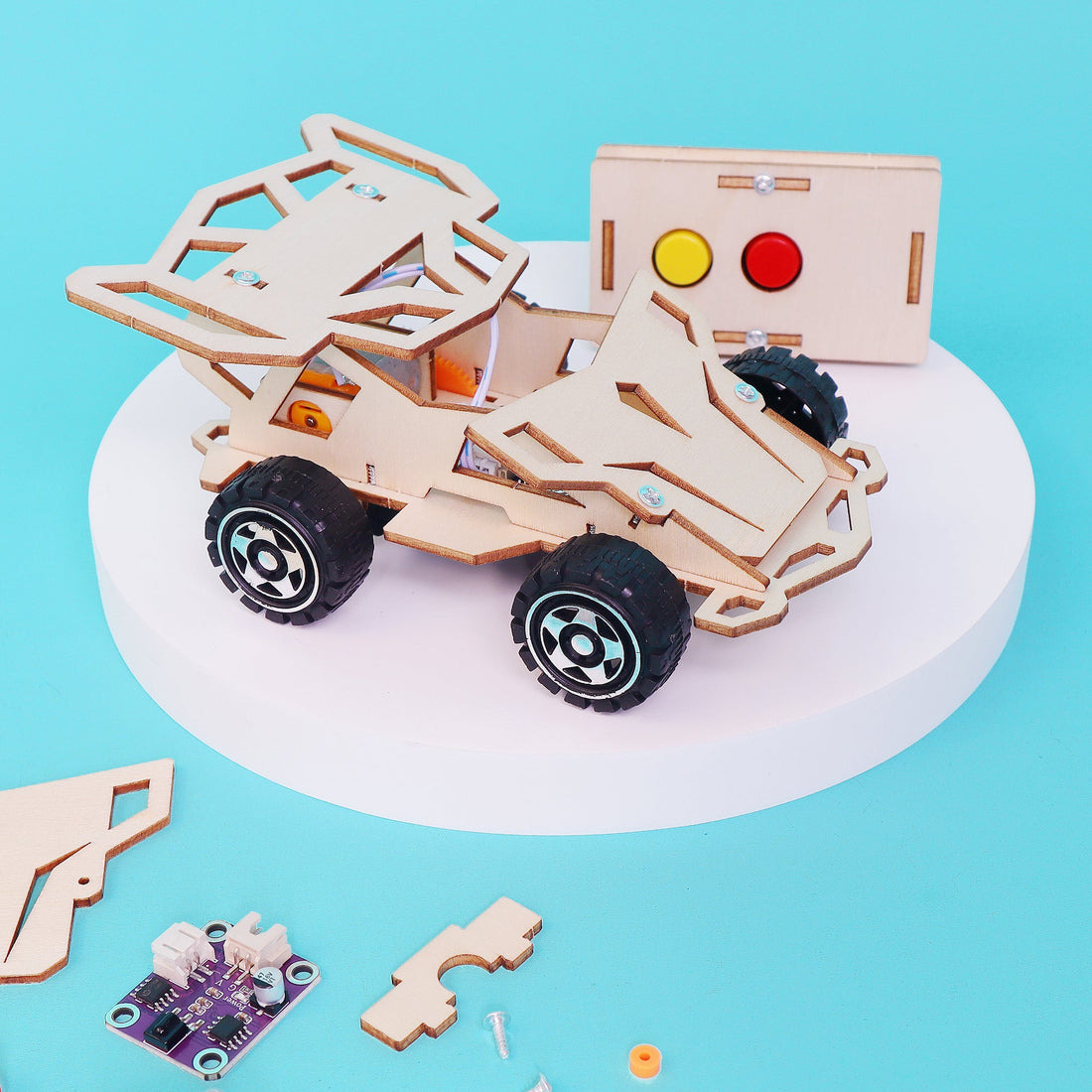 Infrared Remote-Controlled Car DIY Kit – STEM Educational Toy