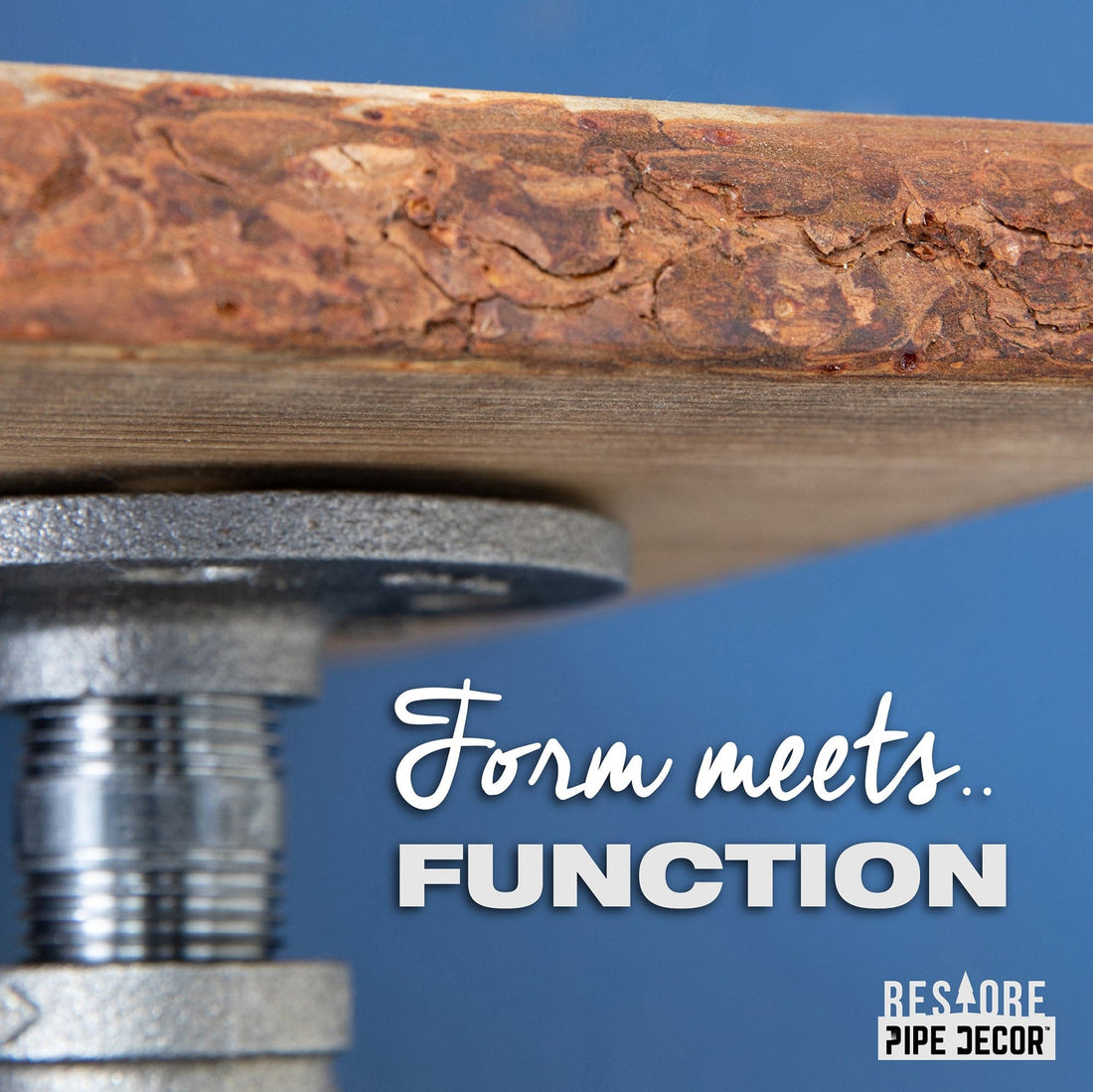 24” Trail Brown Live Edge Wood Shelf with L-Shaped Pipe Brackets (2-Pack)