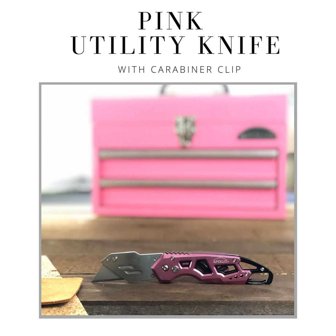 Foldable Pink Utility Knife with Carabiner & Quick-Change Blade – DT5017P