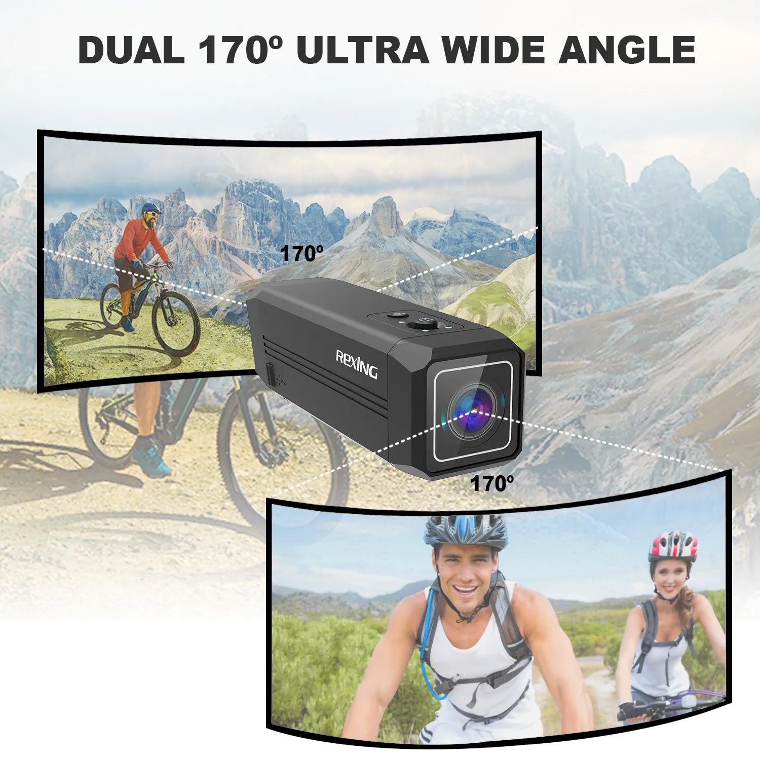 Rexing A1 Dual Action Camera – Front & Back 1080p with Wi-Fi