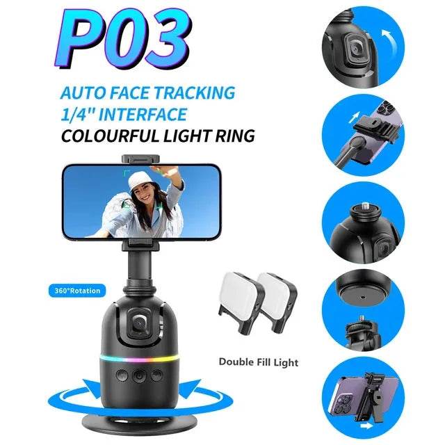 AI Smart 360° Face Tracking Smartphone Gimbal Stabilizer