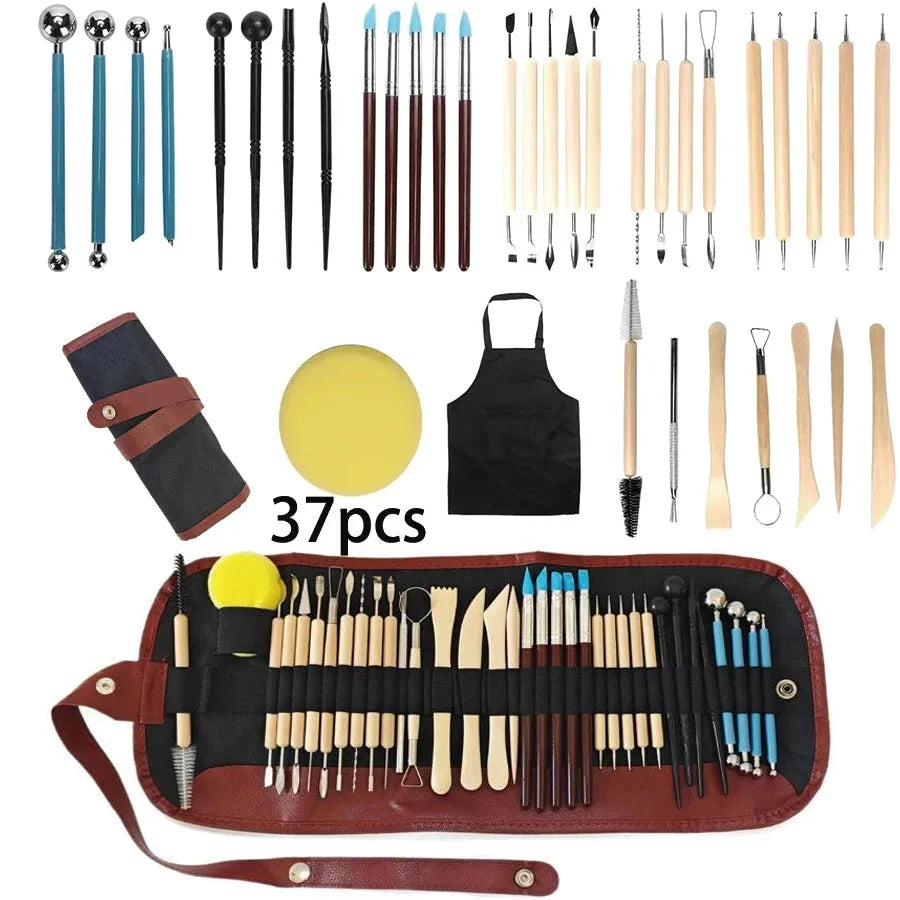 Pottery Clay Sculpting Tools Kit - 8-61 Pcs for Carving, Shaping & Modeling