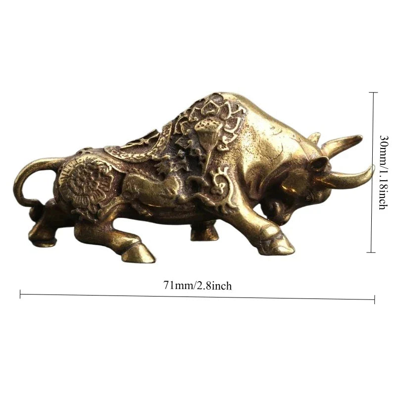 Brass Lucky Bulldog Miniature Statue – Home Décor Ornament