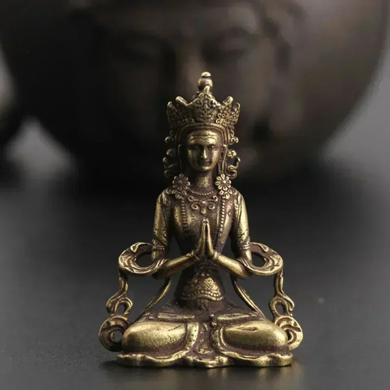 Solid Brass Miniature Buddha Statue – Handmade Home & Office Decor