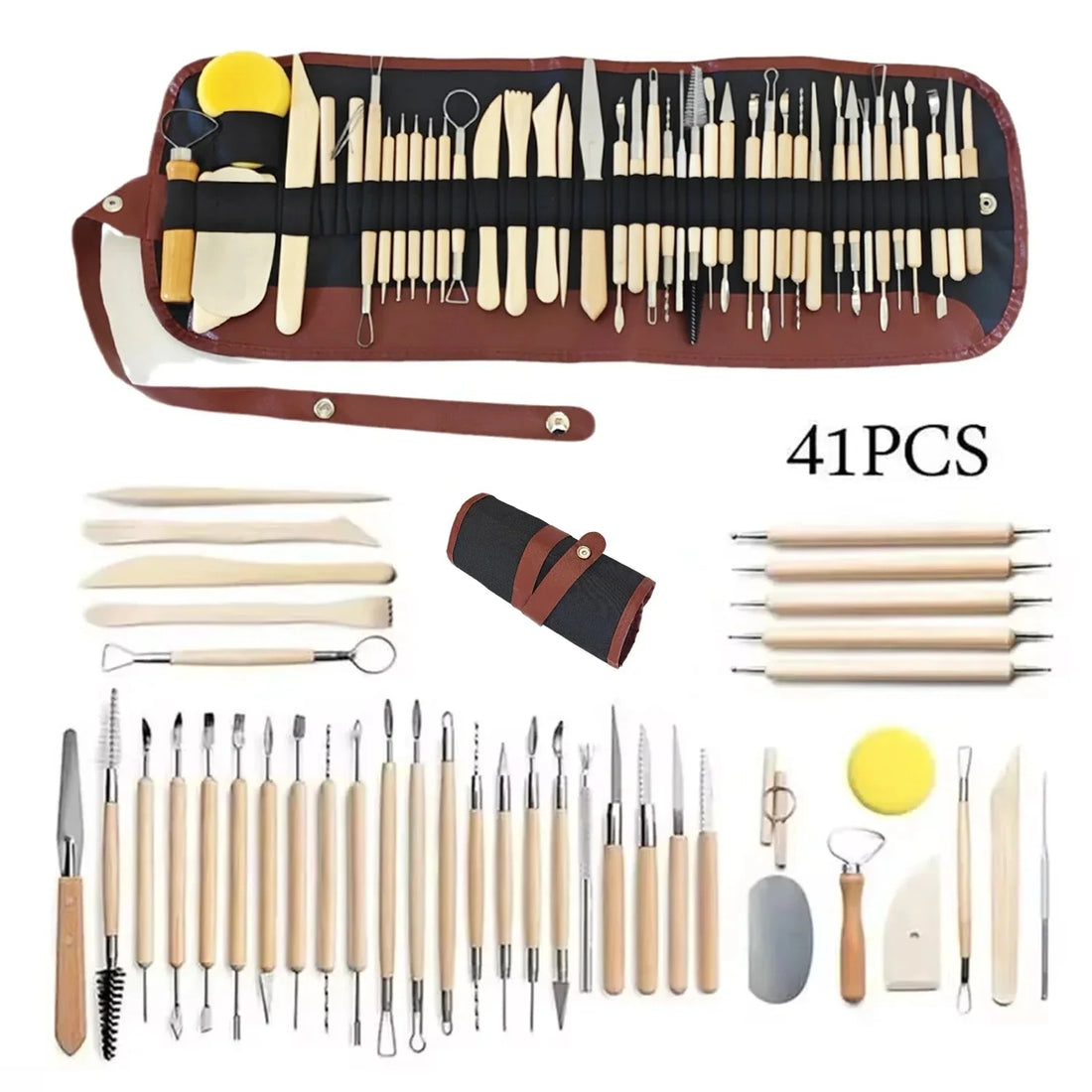Pottery Clay Sculpting Tools Kit - 8-61 Pcs for Carving, Shaping & Modeling