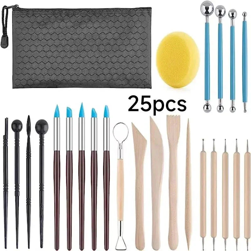 Pottery Clay Sculpting Tools Kit - 8-61 Pcs for Carving, Shaping & Modeling