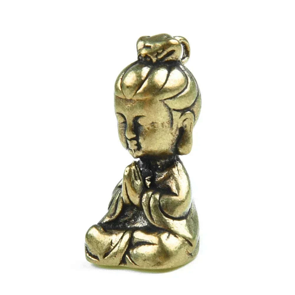 Solid Brass Miniature Buddha Statue – Handmade Home & Office Decor