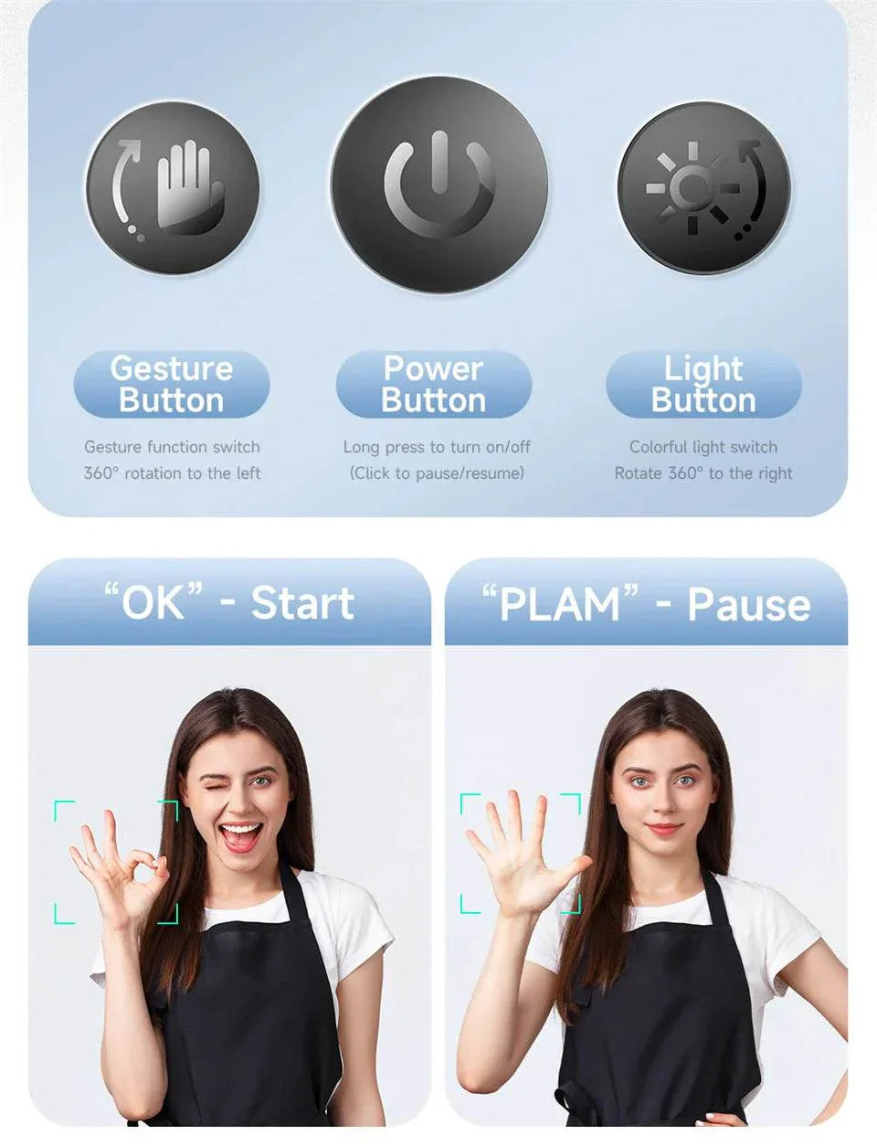 AI Smart 360° Face Tracking Smartphone Gimbal Stabilizer