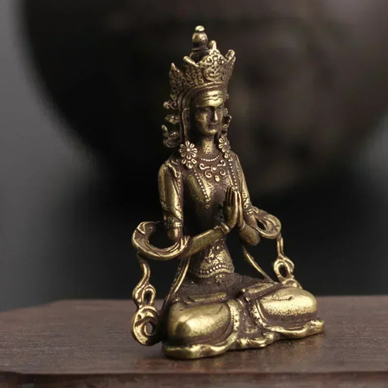 Solid Brass Miniature Buddha Statue – Handmade Home & Office Decor