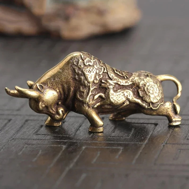 Brass Lucky Bulldog Miniature Statue – Home Décor Ornament