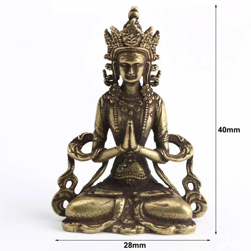 Solid Brass Miniature Buddha Statue – Handmade Home & Office Decor