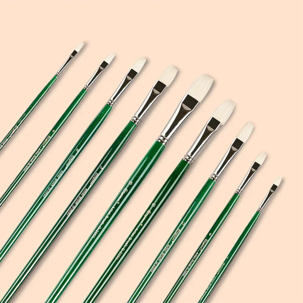 Oil Acrylic Watercolor Bristle Paint Brushes 100% Natural Chungking Hog Hair Filbert Paint brush Set Drawing Art Supplies