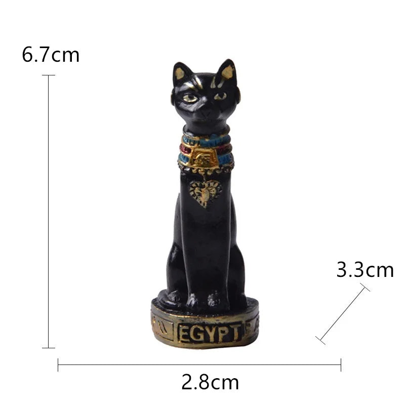 Egyptian Cat Miniature Statue – Retro Cartoon Desk Ornament