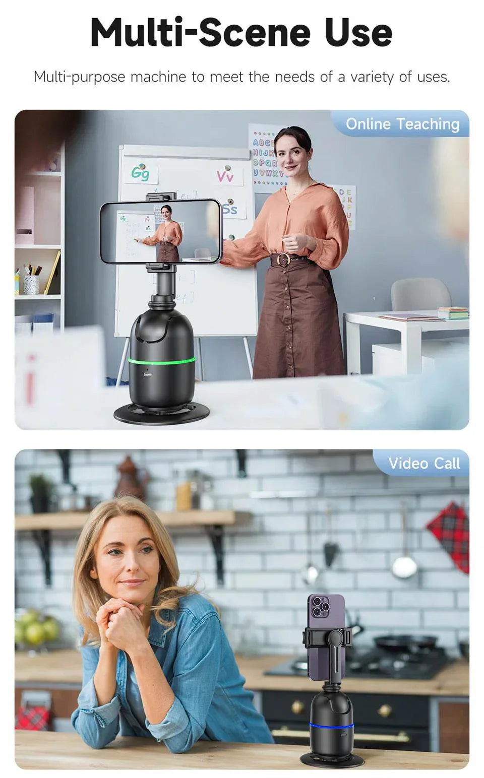 AI Smart 360° Face Tracking Smartphone Gimbal Stabilizer