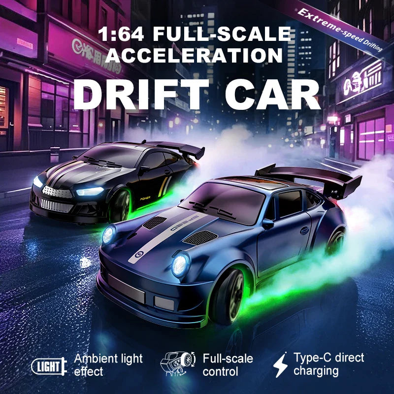 1/64 Scale Drift RC Car 4WD Mini Racing Model with 2.4GHz Remote