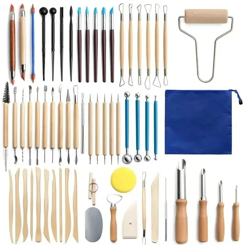 Pottery Clay Sculpting Tools Kit - 8-61 Pcs for Carving, Shaping & Modeling