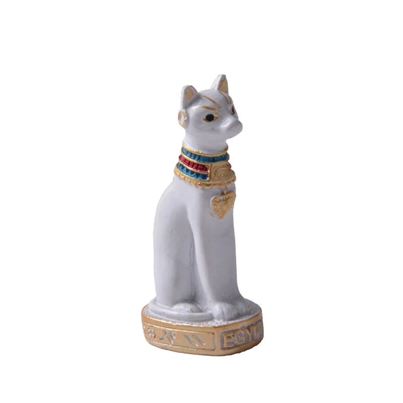 Egyptian Cat Miniature Statue – Retro Cartoon Desk Ornament