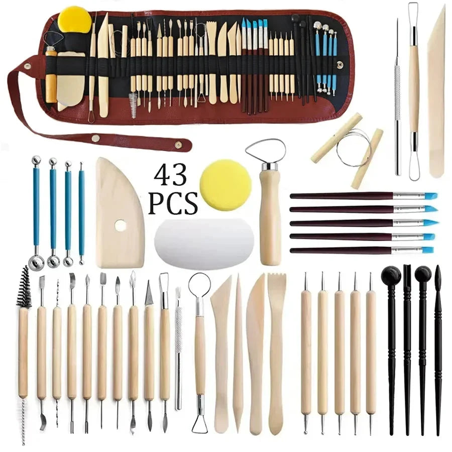 Pottery Clay Sculpting Tools Kit - 8-61 Pcs for Carving, Shaping & Modeling