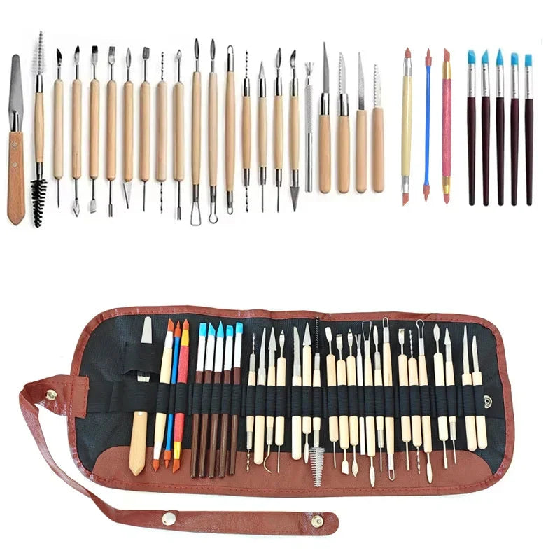Pottery Clay Sculpting Tools Kit - 8-61 Pcs for Carving, Shaping & Modeling