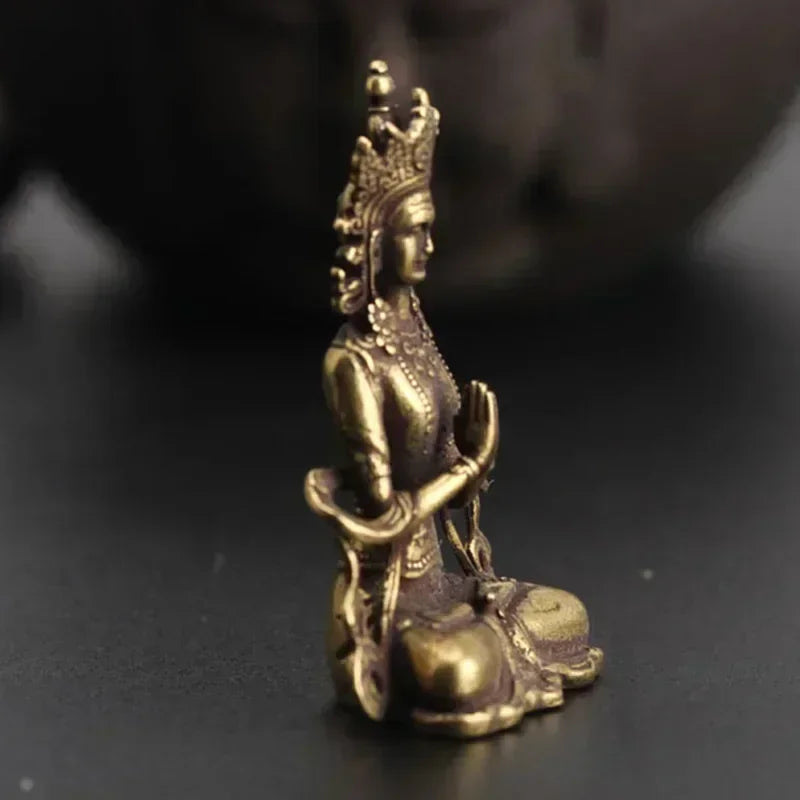 Solid Brass Miniature Buddha Statue – Handmade Home & Office Decor