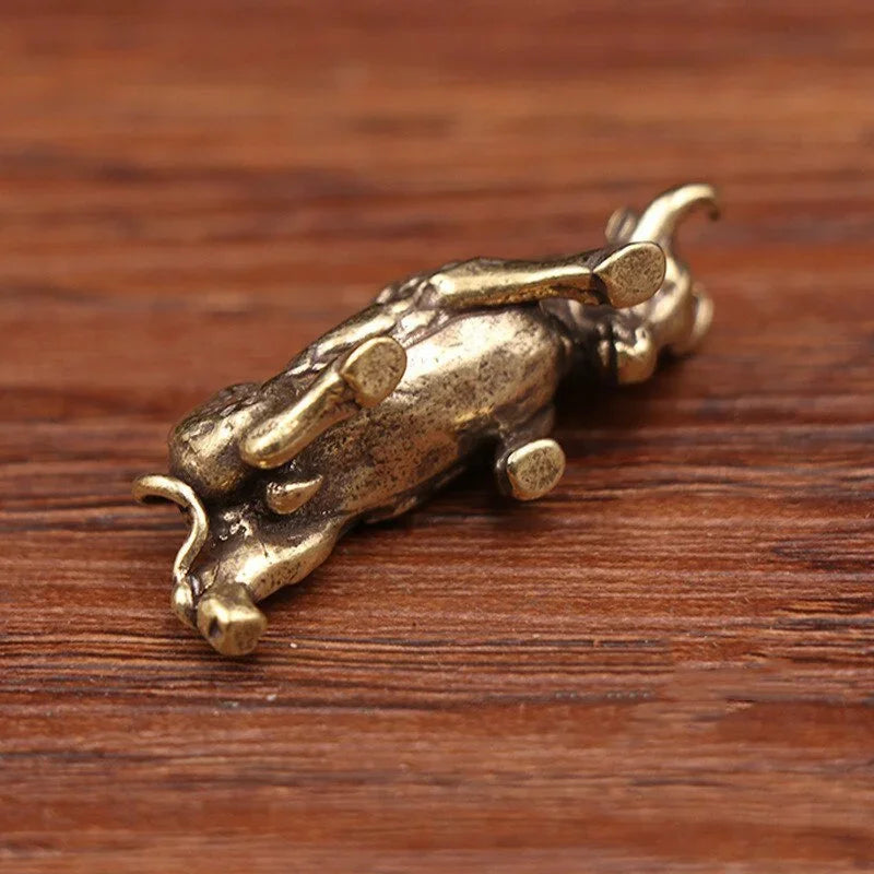 Brass Lucky Bulldog Miniature Statue – Home Décor Ornament