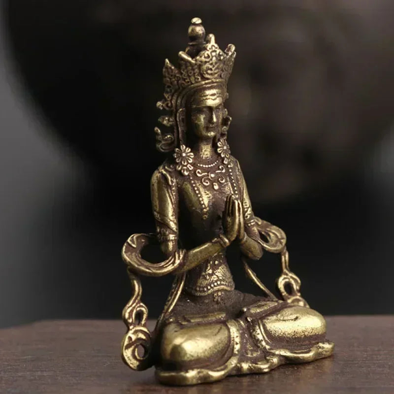 Solid Brass Miniature Buddha Statue – Handmade Home & Office Decor