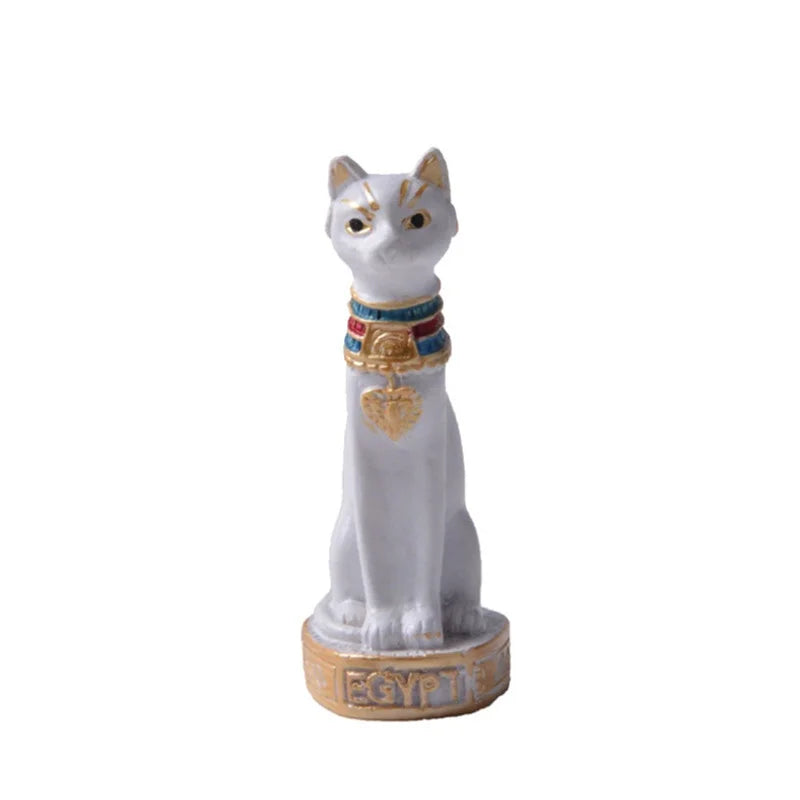 Egyptian Cat Miniature Statue – Retro Cartoon Desk Ornament