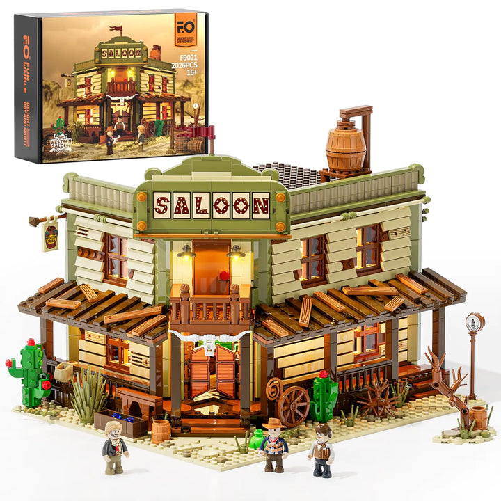 Western Saloon LED Building Bricks Set – 2026 Pieces