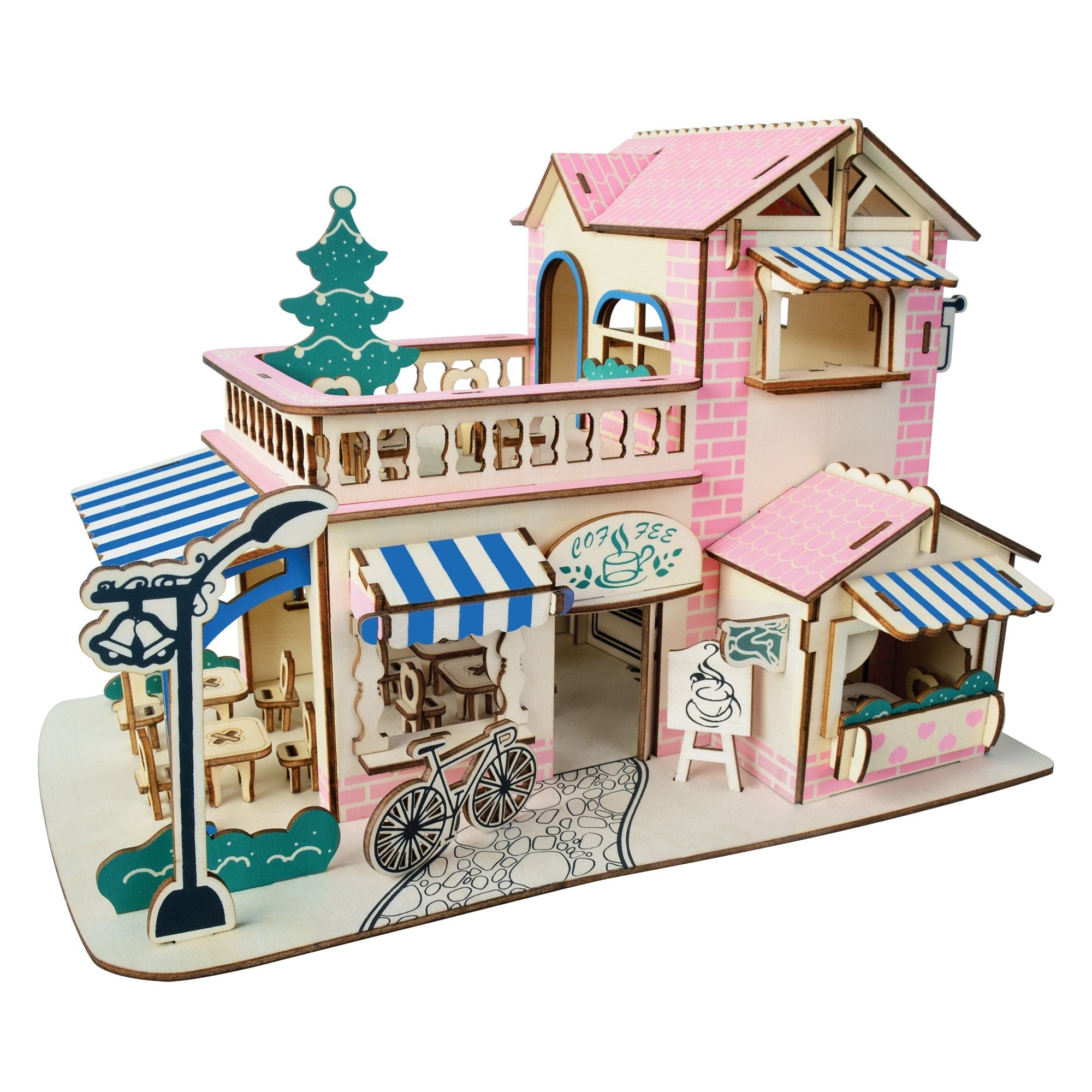 Coffee Shop 3D Wooden Laser-Cut Puzzle – 161 Pieces