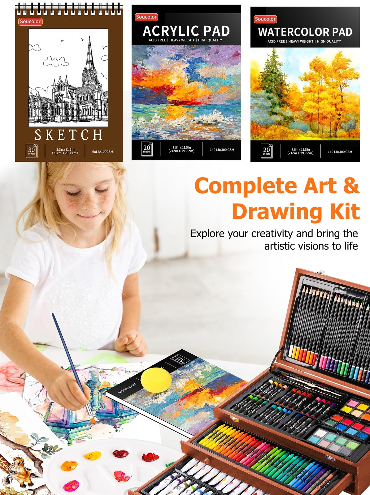 192-Piece Deluxe Art Supplies Set – Drawing & Painting Kit