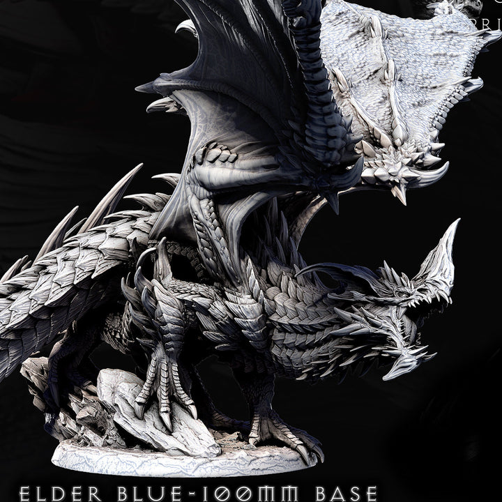 Elder Blue Dragon Miniature – Clash of the Primevals