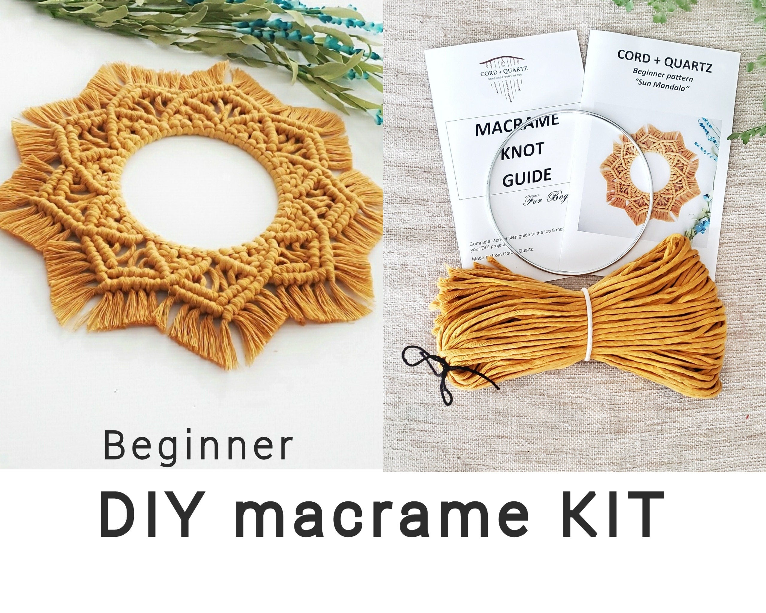 Macrame mandala wall hanging kit. Craft kits for Adults.