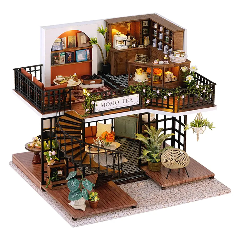 DIY Miniature Cafe House Kit – Dollhouse Model for Adults