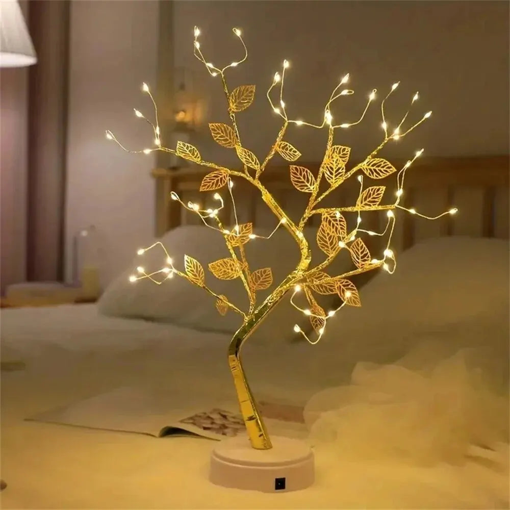 LED Rose Leaf Table Lamp – USB Fairy Night Light