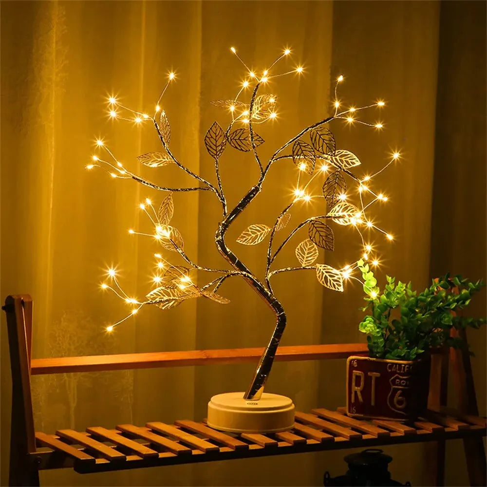LED Rose Leaf Table Lamp – USB Fairy Night Light