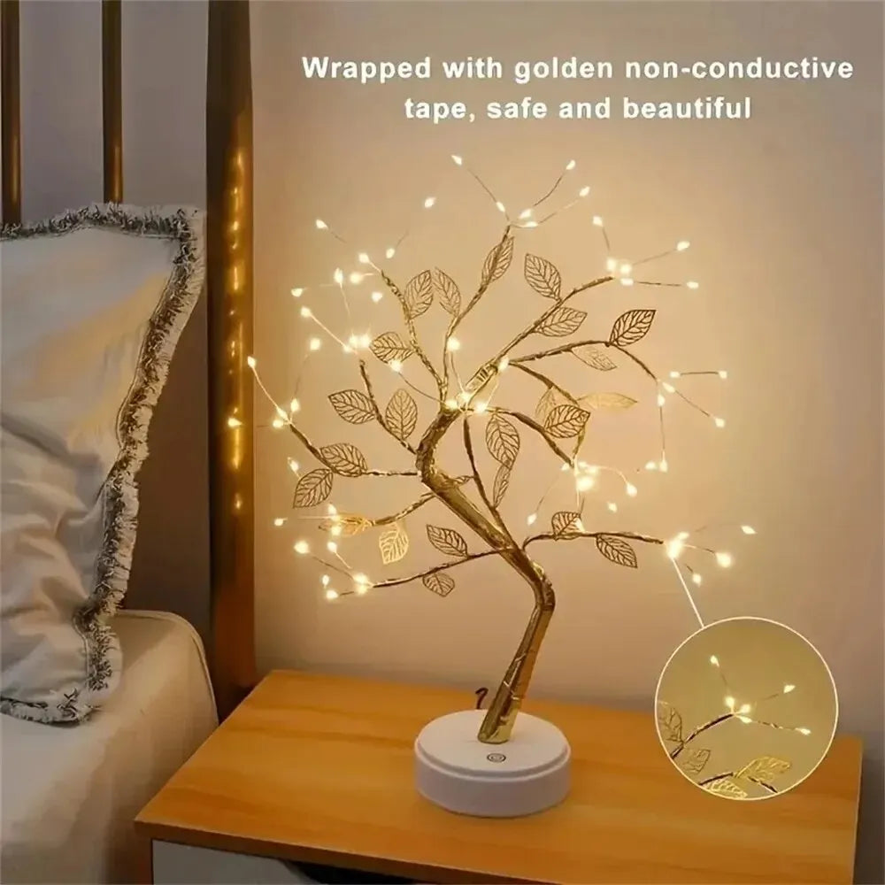 LED Rose Leaf Table Lamp – USB Fairy Night Light