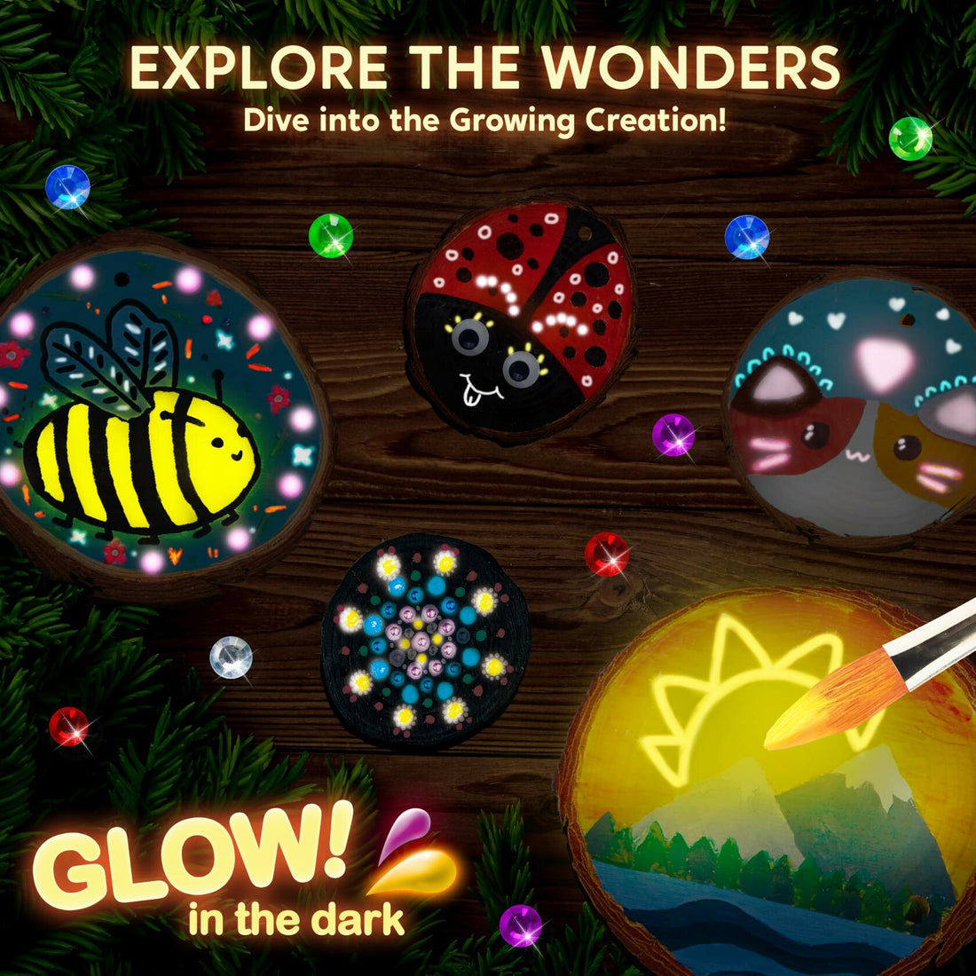 Klever Kits Glow-in-the-Dark Wooden Painting Craft Kit – Ages 6-12