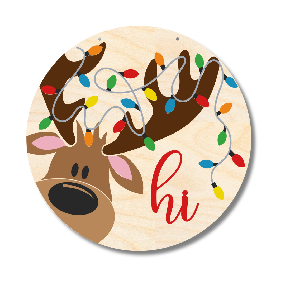 Unfinished Wood Christmas Reindeer Door Sign Kit