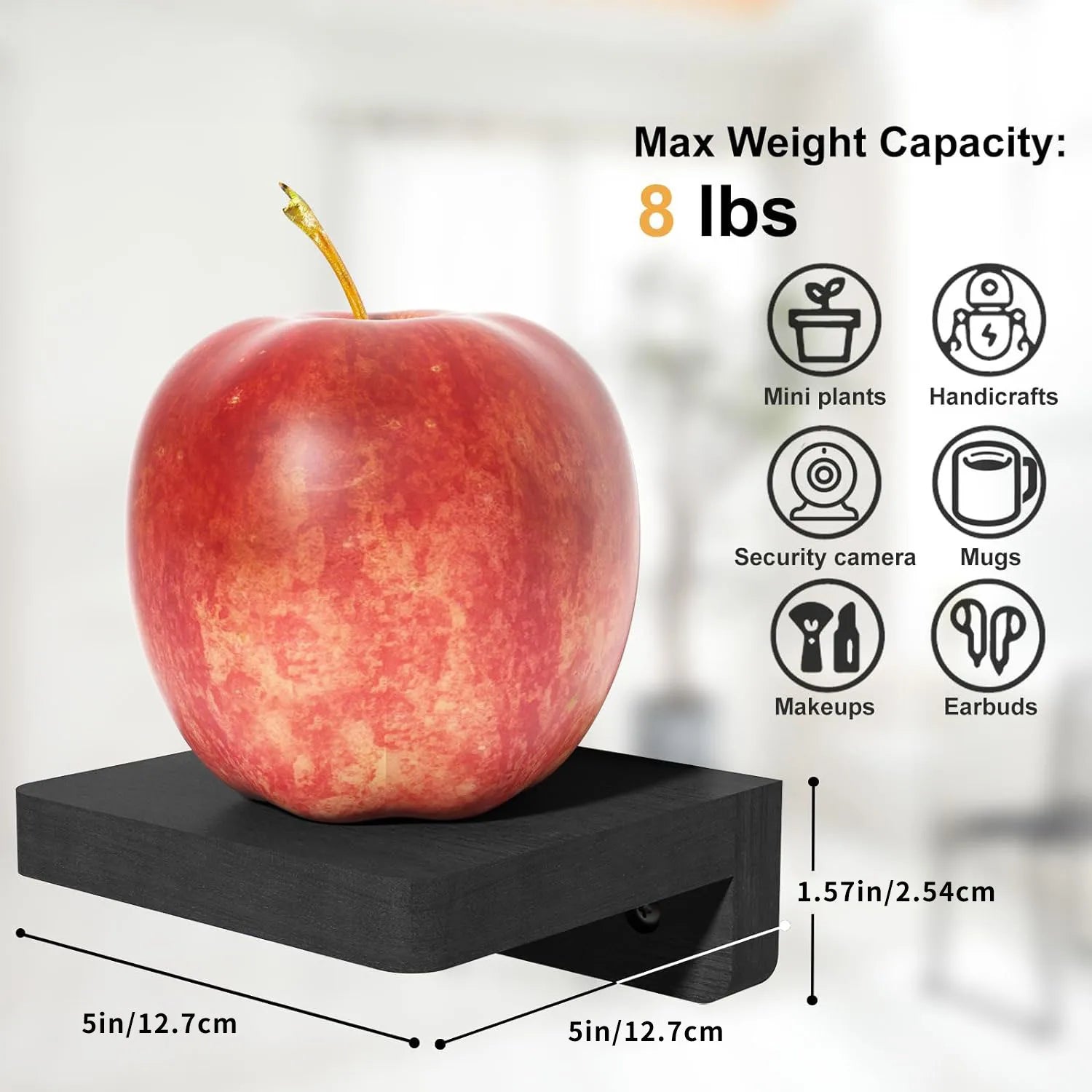 Small Wood Floating Shelves – 4-Pack